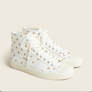 NIB Gola® for J. Crew Coaster High-Top Sneakers in‎ Gold Polka Dot